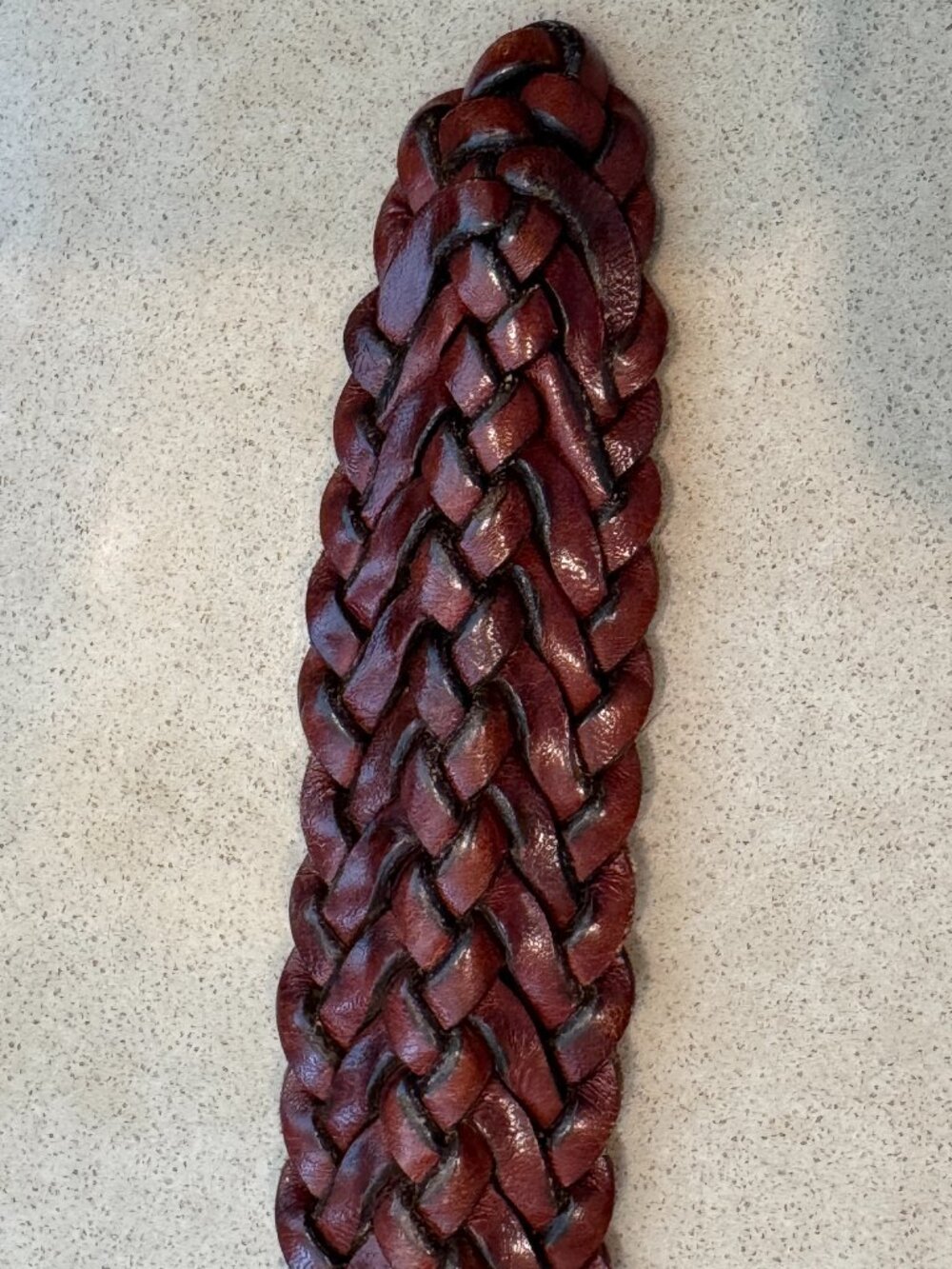 COACH Braided leather belt- medium brown - 42" - Picture 3 of 7